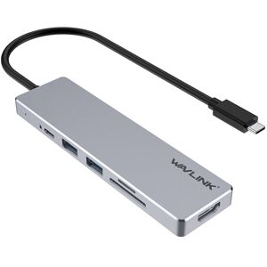 Wavlink UHP3407 Portable Aluminum Dongle 4K HDMI Display Type-C Hub Multiport Adapter