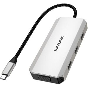 WAVLINK WL-UMD307 Type-C to 2DP + 4K HD + VGA + 3 x USB2.0 HUB Docking Station