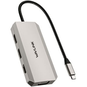 WAVLINK WL-UMD305 7 in 1 4K DP / HDMI Quard Display USB-C Hub Dock Multi-port Adapter