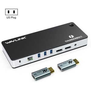 WAVLINK UTD21H 11 in 1 4K Dual DisplayPort Hub Converter Thunderbolt 3 Docking Station, Plug:US Plug