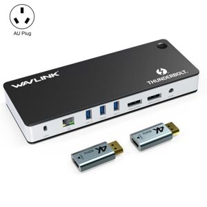 WAVLINK UTD21H 11 in 1 4K Dual DisplayPort Hub Converter Thunderbolt 3 Docking Station, Plug:AU Plug