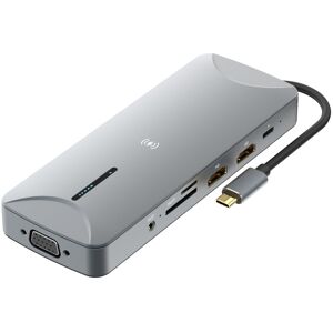 Shoppo Marte V240 12-in-1 Multifunctional USB-C / Type-C 3.1 Male HUB Docking Station(Gery)