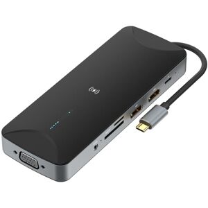 Shoppo Marte V240 12-in-1 Multifunctional USB-C / Type-C 3.1 Male HUB Docking Station(Black)