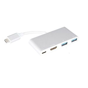 Shoppo Marte USB-C to HDMI Adapter, USB 3.1 Type C to HDMI 4K Multiport AV Converter with 2 USB 3.0 Port and USB C Charging Port for Chromebook Pixel/MacBook/ Dell