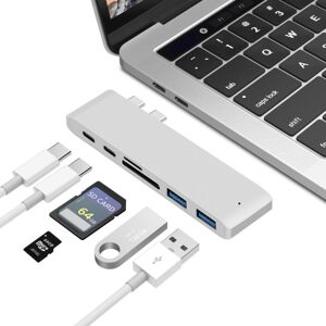 Shoppo Marte USB-C To HDMI Splitter Docking Station Card Reader, Specification： 6 in 1 Silver