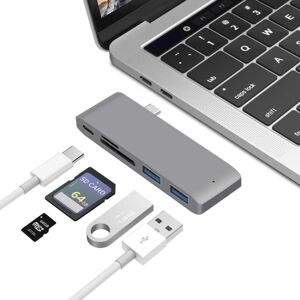 Shoppo Marte USB-C To HDMI Splitter Docking Station Card Reader, Specification： 5 in 1 Gray