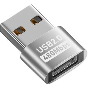 Shoppo Marte USB 2.0 Male to Female Type-C Adapter (Silver)