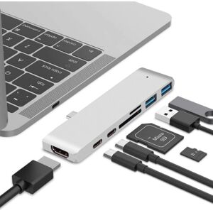 Shoppo Marte TYPE-C To 4K HDMI HUB Docking Station TF/SD Card Reader For MacBook Pro(Silver)