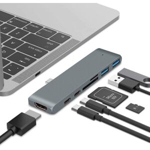 Shoppo Marte TYPE-C To 4K HDMI HUB Docking Station TF/SD Card Reader For MacBook Pro(Grey)