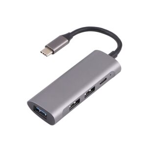 Shoppo Marte T-812 4 in 1 USB-C / Type-C to USB 3.0 + USB-C / Type-C + SD / TF Card Slots HUB Docking Station
