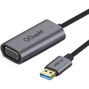 QGeeM QG-UA07-A USB 3.0 to VGA High Speed Transfer Multi-Display Video Converter(Silver Gray)