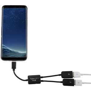 Shoppo Marte Portable USB-C / Type-C Male to Dual USB Ports Female HUB Adapter for Macbook, PC, Laptop, Tablet, Smartphone