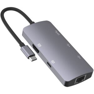 Onten OTN-UC910 USB-C / Type-C Portable Multifunctional HUB Docking Station(Grey)