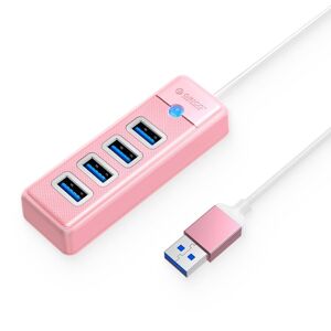 ORICO PW4U-U3 4 in 1 USB to USB Multifunctional Docking Station HUB Adapter(Pink)