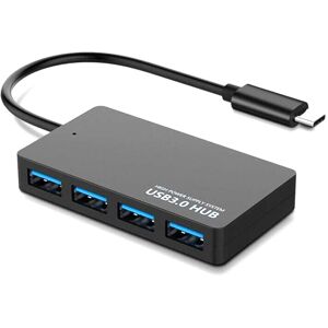 Shoppo Marte KYTC47 4 Ports USB Adapter Cable High Speed USB Docking Station Multi-Interface HUB Converter, Colour: Black Type-C