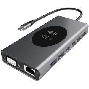 Shoppo Marte BX15W USB HUB Type-C Docking Station with Wireless Charge Function(15 in 1)