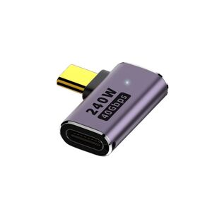 Shoppo Marte 240W USB-C/Type-C Female to USB-C/Type-C Male 40Gbps Side Bend Adapter with Light