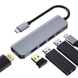Shoppo Marte 2008N 5 In 1 USB 3.0 x3 + HDMI + PD Multi-function Intelligent Type-C / USB-C HUB Docking Station
