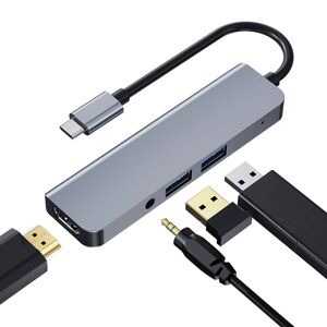 Shoppo Marte 2008N 4 In 1 USB 3.0 x2 + HDMI + 3.5mm Port Multi-function Intelligent Type-C / USB-C HUB Docking Station