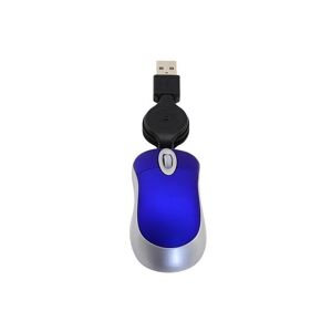 Shoppo Marte Mini Computer Mouse Retractable USB Cable Optical Ergonomic1600 DPI Portable Small Mice for Laptop(Blue)