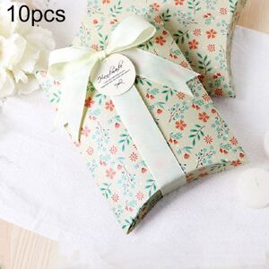 Shoppo Marte 10 PCS Floral Candy Box Cookie Folding Box(Mint Green Floral)