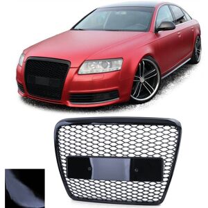 Viking Honeycomb grill - Audi A6 C6 4F 08-11 - Badgeless - SORT GLOSSY