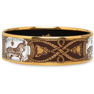 Pre-owned Hermes Wide Enamel Bangle Brown