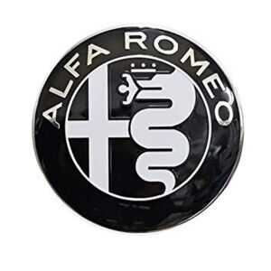 Tech of sweden 2X Black 74mm Alfa Romeo Hood Hood Luggage Emblem