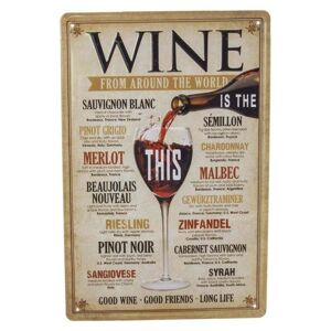 WineKing Metalskilt VIN - Druesorter Vin, 20 x 30 cm