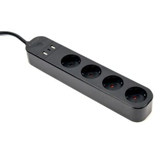 GEMBIRD INTELLIGENT POWER STRIP MED 4XSCHUKO USB OPLADER, SORT