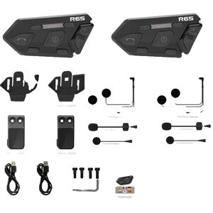 SupplySwap Motorcykelhjelm Headset, Bluetooth 50, Støjreduktion, Dobbelt Pakke