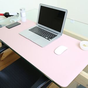 shopnbutik Multifunction Business PU Leather Mouse Pad Keyboard Pad Table Mat Computer Desk Mat, Size: 120 x 60cm(Pink)
