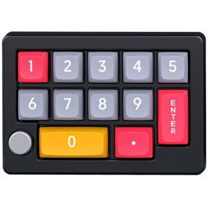 MKESPN 13 Keys RGB Multi-Function Macro Programming Mechanical Keypad Wired With Knob Keyboard(Black)