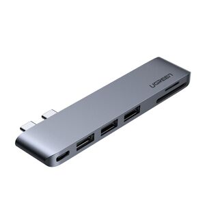 UGREEN HUB-adapter til MacBook Pro / Air 2x USB-C til 3x USB 3.0 / TF / SD / USB-C - grå