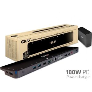 Club 3D USB Type-C Triple Display 100W -dockingstation