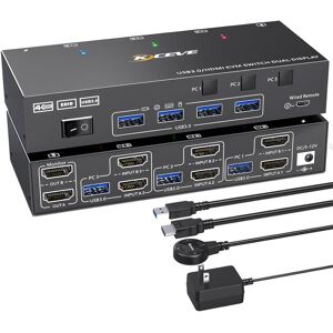 Shoppo Marte KC-KVM302AS 4K 60Hz USB3.0 / HDMI Dual Monitors KVM Switch