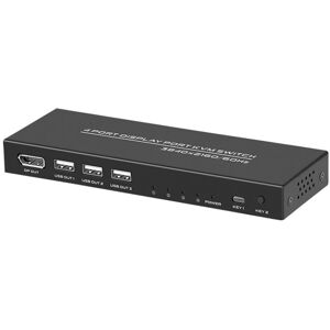 FJGEAR FJ-DK401 60HZ 4 Ports DP+USB To KVM Switcher With Desktop Controller