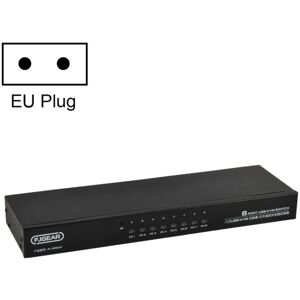 FJGEAR FJ-810UK 8 In 1 Out Computer Host VGA To KVM Switcher With Desktop Switch, EU Plug(Black)