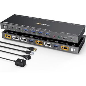 Shoppo Marte Displayport 1.4/8K KVM Switch Support KVM Mode and USB Mode with Voice Control