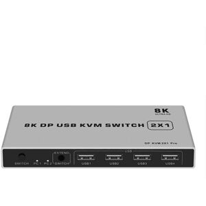 Shoppo Marte 8K KYSW59 60HZ DP USB KVM Switch 2-in-1 Computer Sharing Device