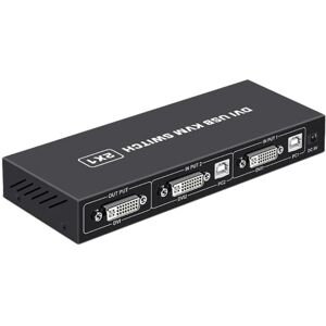 Shoppo Marte 4K DVI USB KVM Switch DVI 2 In 1 Out Adapter Two Computer Shared Switcher Hub(Black)