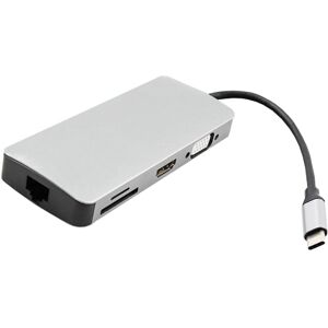 Shoppo Marte WS-06 9 in 1 Type-C to RJ45 + VGA + PD + HDMI + SD + TF + Audio 3.5mm+ 2 x USB3.0 HUB Adapter