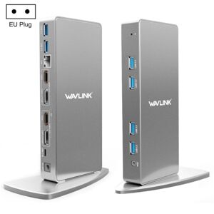 WAVLINK WL-UG69DK7 Laptops Type-C Universal Desktop Docking Station Aluminum Alloy HUB Adapter(EU Plug)