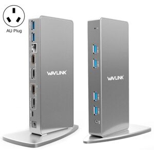 WAVLINK WL-UG69DK7 Laptops Type-C Universal Desktop Docking Station Aluminum Alloy HUB Adapter(AU Plug)