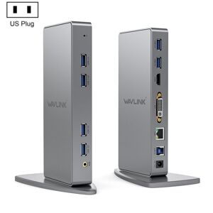 WAVLINK WL-UG39DK7 USB3.0 Hub Adapter Multi-Screen Graphics Card Universal Docking Station, Plug:US Plug