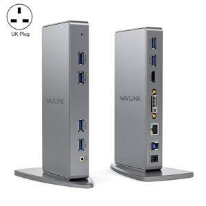 WAVLINK WL-UG39DK7 USB3.0 Hub Adapter Multi-Screen Graphics Card Universal Docking Station, Plug:UK Plug