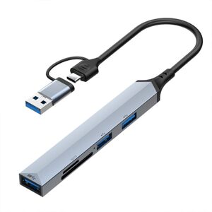 Shoppo Marte V253B 5 in 1 USB + USB-C/Type-C to USB Multifunctional Docking Station HUB Adapter