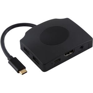 Shoppo Marte V178A USB-C / Type-C to USB 3.0 x 3 + USB-C / Type-C + HDMI + Audio Port + SD / TF Card Reader Multi-function HUB Adapter