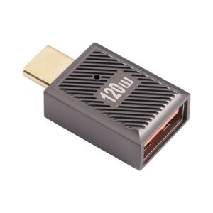 Shoppo Marte USB-C / Type-C Male to USB Female 10 Gbps Straight Charging Adapter (Gun Metal)