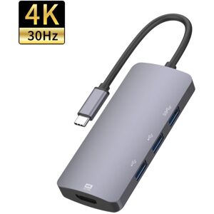 Shoppo Marte UC912 4 in 1 4K 30Hz USB 3.0 + 2 x USB 2.0 to USB-C / Type-C Multifunctional HUB Adapter